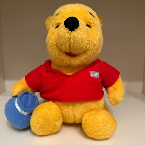 Vintage Disney's Winnie The Pooh 1994 Teddy Bear Plush With Honey Pot Mattel 12’ - Picture 4 of 11